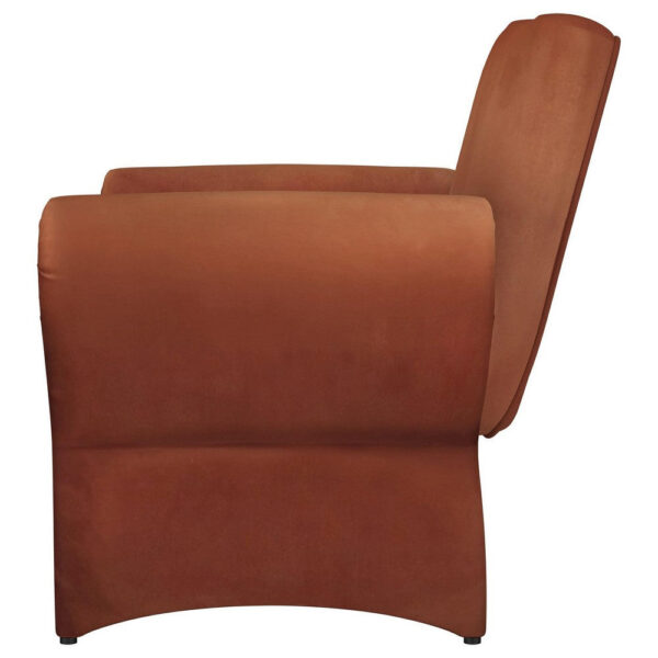 Lione Accent Armchair, Contemporary Rolled Flared Arms, Rust Brown