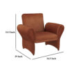 Lione Accent Armchair, Contemporary Rolled Flared Arms, Rust Brown