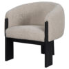150220266992233ac89da.jpeg Vala Accent Chair, Modern Plush Beige Boucle Barrel Back, Black Wood