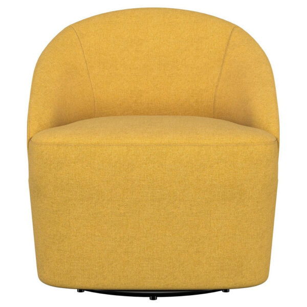 Lenie Barrel Accent Swivel Chair, Modern Minimal Shape, Mustard Yellow