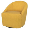 Lenie Barrel Accent Swivel Chair, Modern Minimal Shape, Mustard Yellow