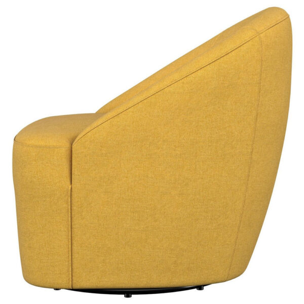 Lenie Barrel Accent Swivel Chair, Modern Minimal Shape, Mustard Yellow