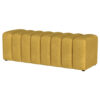 Sanna Accent Bench, Modern Channel Tufted Yellow Fabric, 54 Inch
