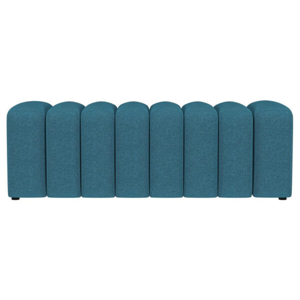 Sanna Accent Bench, Modern Channel Tufted Peacock Blue, 54 Inch