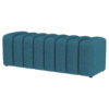 Sanna Accent Bench, Modern Channel Tufted Peacock Blue, 54 Inch