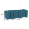 Sanna Accent Bench, Modern Channel Tufted Peacock Blue, 54 Inch
