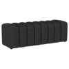 Sanna Accent Bench, Modern Channel Tufted Charcoal Black, 54 Inch