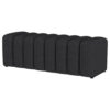 Sanna Accent Bench, Modern Channel Tufted Charcoal Black, 54 Inch