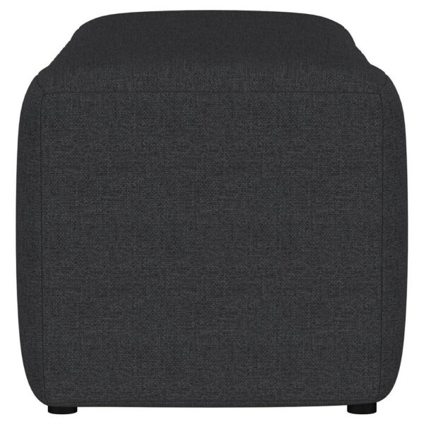 Sanna Accent Bench, Modern Channel Tufted Charcoal Black, 54 Inch