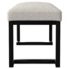 Mezza Accent Bench, Tufted Ivory Boucle Fabric, Black Metal, 48 Inch
