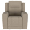 Krio Manual Recliner Chair, 37 Inch Modern Taupe Brown Faux Leather