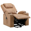 Stoy Power Lift Recliner Chair, Massage, 36 Inch Brown Faux Leather