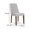 Jeyn Dining Side Chair Set of 2, Solid Hardwood, Light Gray Polyester