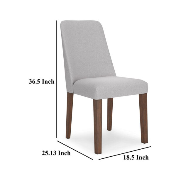 Jeyn Dining Side Chair Set of 2, Solid Hardwood, Light Gray Polyester