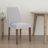 Jeyn Dining Side Chair Set of 2, Solid Hardwood, Light Gray Polyester