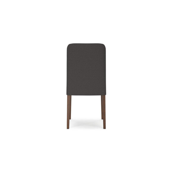 Jeyn Dining Side Chair Set of 2, Solid Wood, Charcoal Gray Polyester
