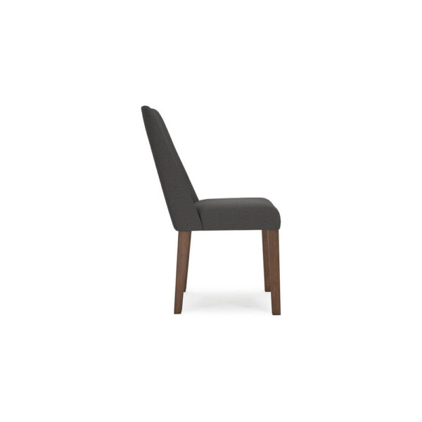 Jeyn Dining Side Chair Set of 2, Solid Wood, Charcoal Gray Polyester