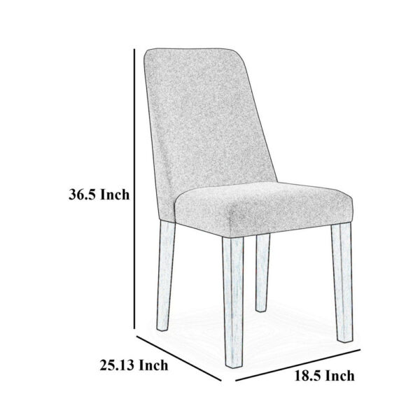 Jeyn Dining Side Chair Set of 2, Solid Wood, Charcoal Gray Polyester