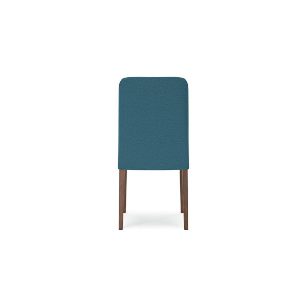 Jeyn Dining Side Chair Set of 2, Solid Hardwood, Blue Polyester Fabric