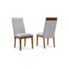 Jeyn Dining Side Chair Set of 2, Solid Hardwood, Light Gray Polyester