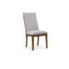 Jeyn Dining Side Chair Set of 2, Solid Hardwood, Light Gray Polyester