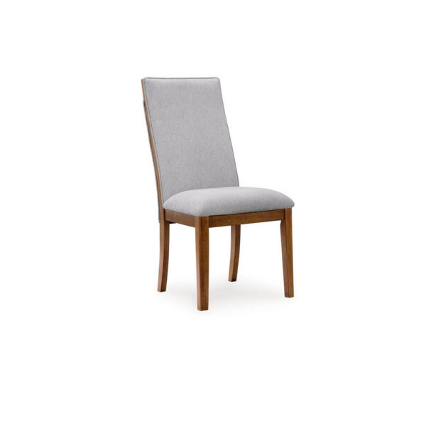 Jeyn Dining Side Chair Set of 2, Solid Hardwood, Light Gray Polyester