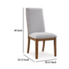 Jeyn Dining Side Chair Set of 2, Solid Hardwood, Light Gray Polyester
