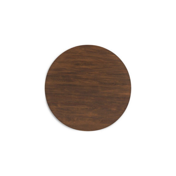 Jeyn Round Dining Table, Modern Curved Base, 45 Inch Brown Mango Wood