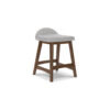 Jeyn Counter Stool with Footrest Set of 2, Brown Wood, Light Gray Seat