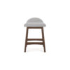 Jeyn Counter Stool with Footrest Set of 2, Brown Wood, Light Gray Seat