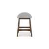 Jeyn Counter Stool with Footrest Set of 2, Brown Wood, Light Gray Seat