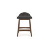 Jeyn Counter Stool with Footrest Set of 2, Brown Wood, Charcoal Gray