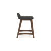 Jeyn Counter Stool with Footrest Set of 2, Brown Wood, Charcoal Gray