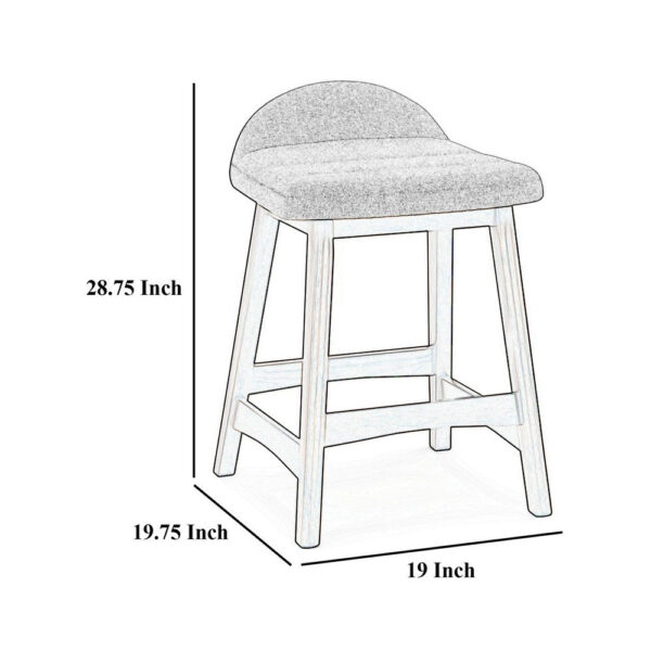 Jeyn Counter Stool with Footrest Set of 2, Brown Wood, Charcoal Gray
