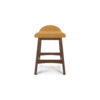 Jeyn Counter Stool with Footrest Set of 2, Brown Hardwood, Yellow Seat
