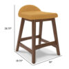 Jeyn Counter Stool with Footrest Set of 2, Brown Hardwood, Yellow Seat