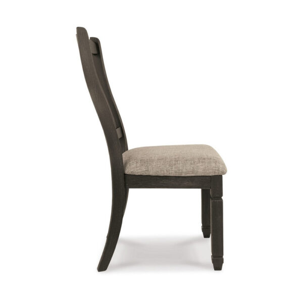 Trekk Dining Side Chair Set of 2, Slat Back Tapered Legs, Black Wood