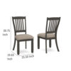 Trekk Dining Side Chair Set of 2, Slat Back Tapered Legs, Black Wood