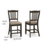 Trekk Counter Height Chair Set of 2, Slatted Back, Black Polyester