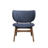 Isina Dining Side Chair, Slate Blue Polyester, Walnut Brown Solid Wood