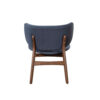 Isina Dining Side Chair, Slate Blue Polyester, Walnut Brown Solid Wood