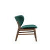 Isina Dining Side Chair, Rich Green Polyester, Walnut Brown Solid Wood