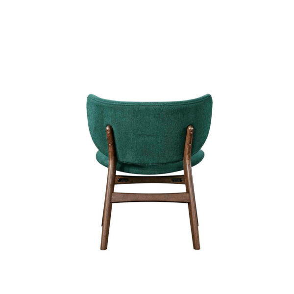 Isina Dining Side Chair, Rich Green Polyester, Walnut Brown Solid Wood
