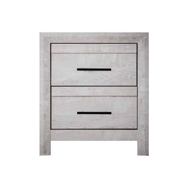 1502202669922677549de.jpeg Bisca Nightstand, 2 Drawers, Black Handles, Light Gray Wood, 27 Inch