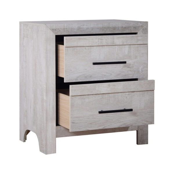 1502202669922679d1874.jpeg Bisca Nightstand, 2 Drawers, Black Handles, Light Gray Wood, 27 Inch