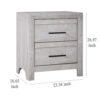 150220266992267e6db90.jpeg Bisca Nightstand, 2 Drawers, Black Handles, Light Gray Wood, 27 Inch
