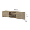 Maria TV Stand Media Cabinet, 2 Drawer and Shelves, Beige Wood 71 Inch