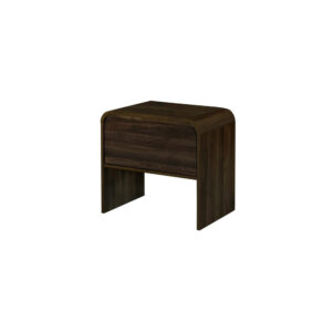 Maria Side End Table, Drawer and Waterfall Style, Brown Wood 22 Inch