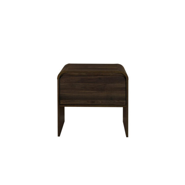 Maria Side End Table, Drawer and Waterfall Style, Brown Wood 22 Inch
