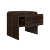 Maria Side End Table, Drawer and Waterfall Style, Brown Wood 22 Inch